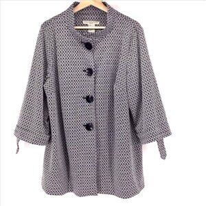 REQUIREMENTS Woman Lightweight Geometric Print Button down Jacket Size 2X